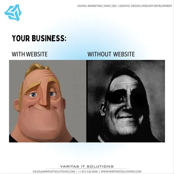 Image of a business website meme